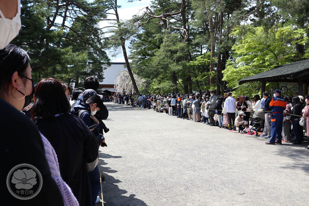 2022平泉藤原祭武者行列開始2小時前的觀眾量
